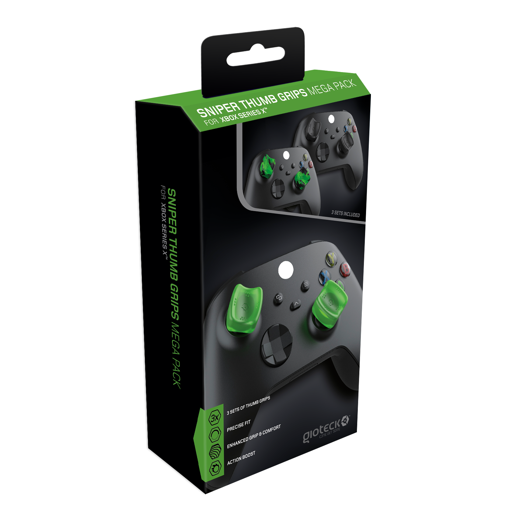 Gioteck - Méga pack de reposes pouce (Thumb Grips) Sniper pour Xbox Series - flash vidéo
