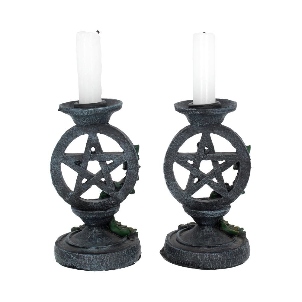 Aged Pentagram Candlesticks 13.4cm - flash vidéo