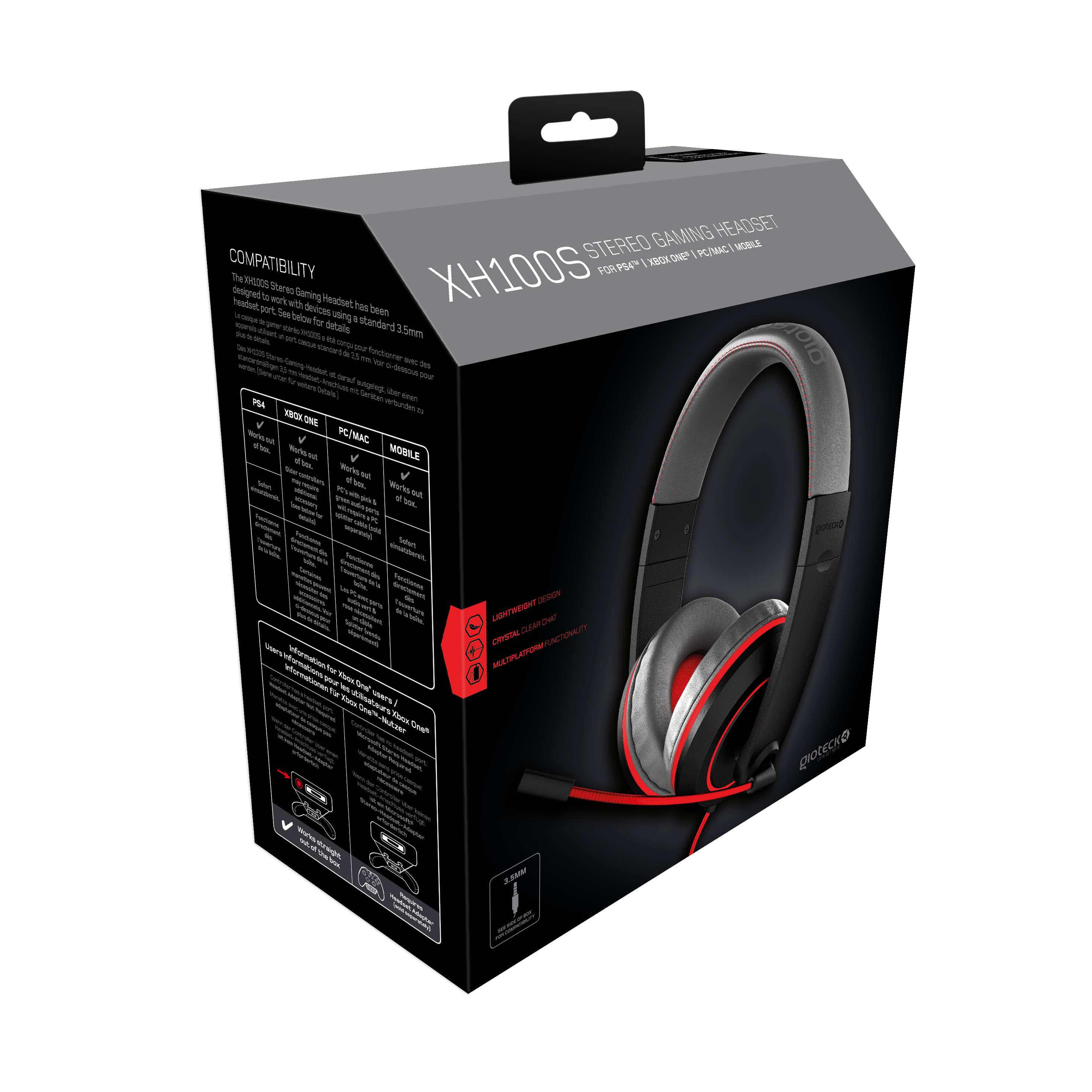 Gioteck - Casque de jeu stéréo XH100S pour PS5, PS4, Xbox Series, Xbox One, PC, Mac et Mobile - flash vidéo
