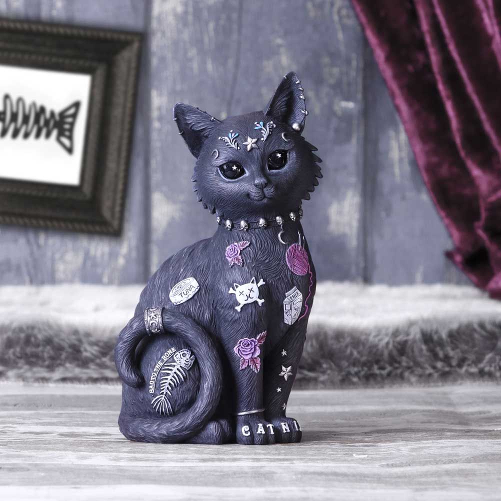 Figurine de Chat "Bad to the Bone" 22cm - flash vidéo