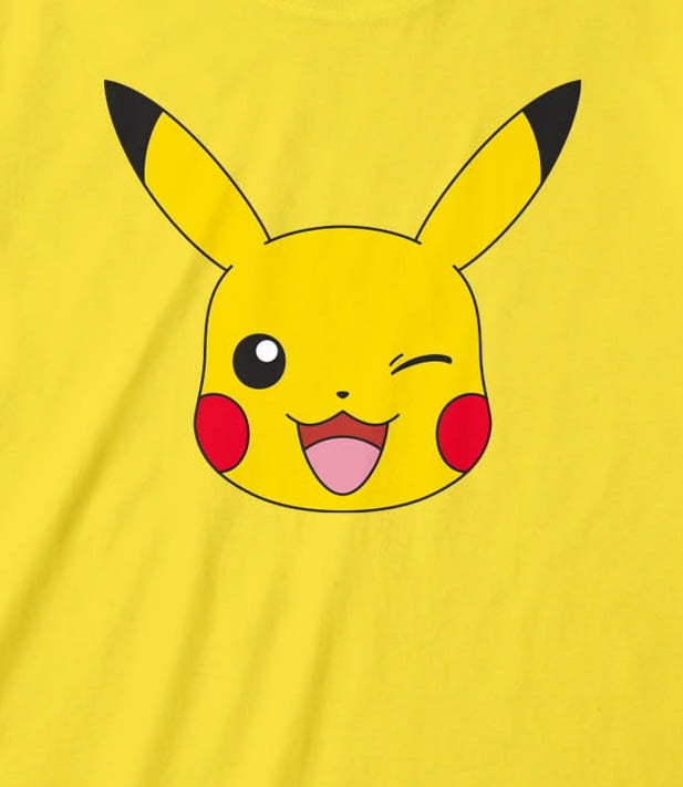 Nintendo - T-Shirt unisexe Jaune Pokémon Tête de Pikachu - L - flash vidéo