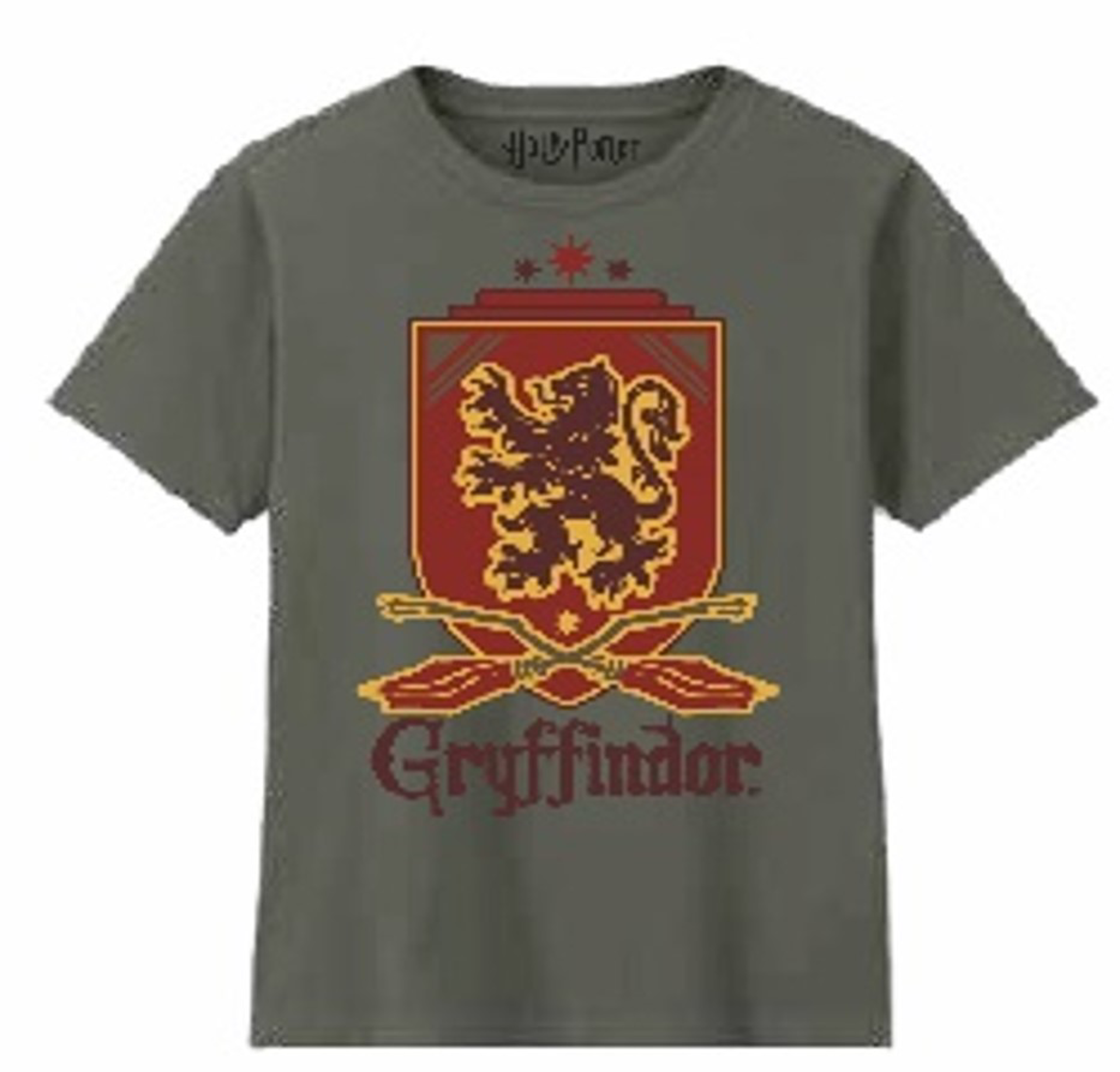 Harry Potter - T-Shirt Kaki Blason de Gryffondor - Garçon 8 Ans - flash vidéo