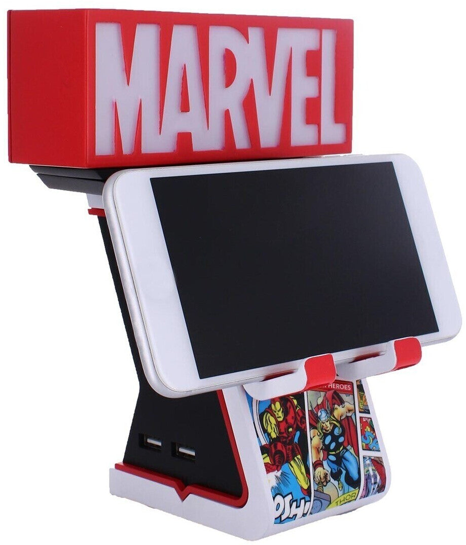 Cable Guys Ikon - Marvel - Marvel Logo Support Lumineux Chargeur pour Téléphone et Manette - flash vidéo