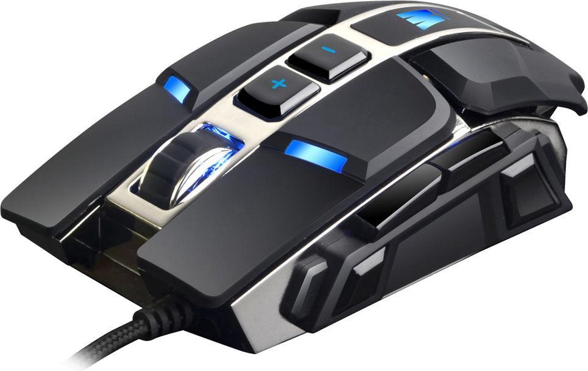 WASDkeys - M300 - Souris de jeu laser filaire RGB noire - flash vidéo