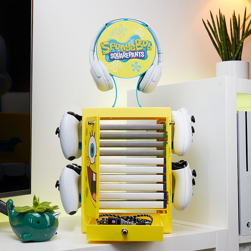 Numskull - Meuble de rangement inspiré de Bob l'éponge pour gamer - flash vidéo