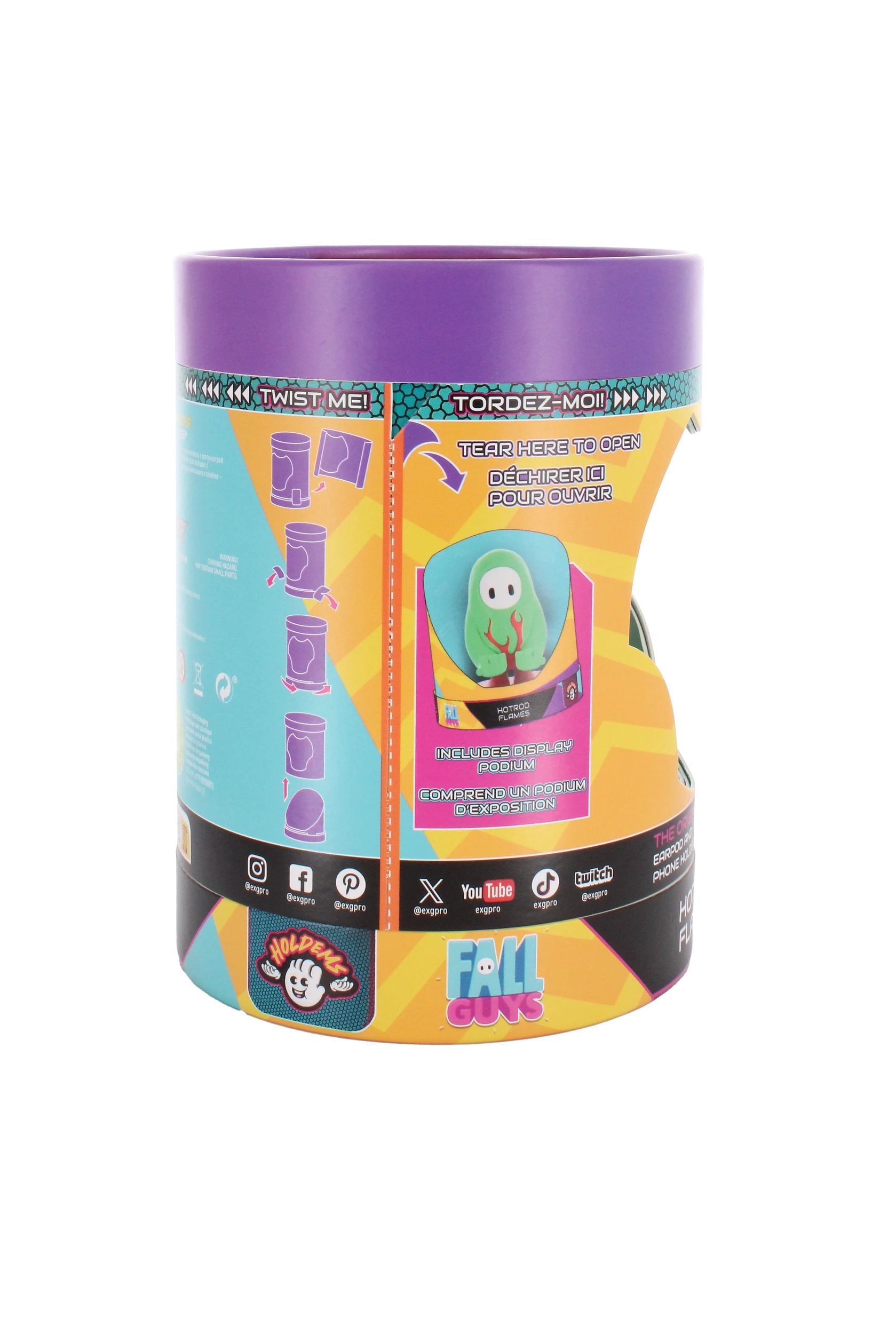 Cable Guys Holdems - Fall Guys - Support pour écouteurs et téléphone Hot Rod Flames - flash vidéo