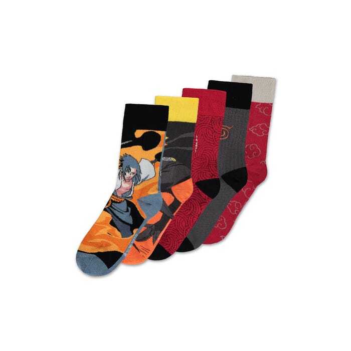 Naruto Shippuden - Pack de 5 paires de chaussettes pour homme (Taille 43/46) - flash vidéo