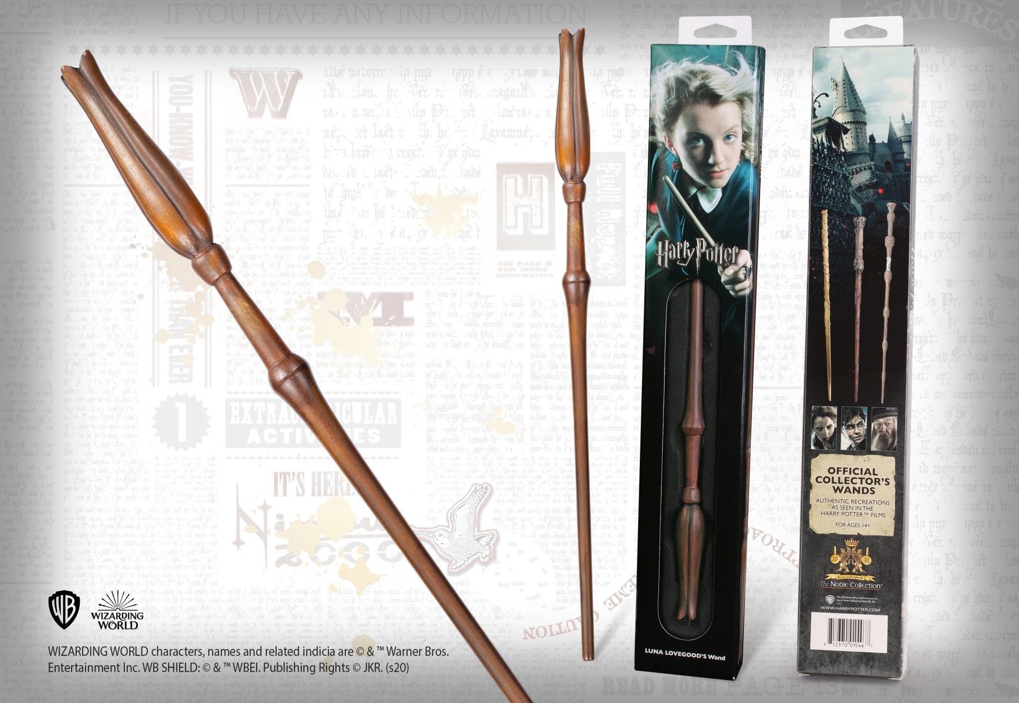 Harry Potter - Réplique de la baguette de Luna Lovegood 38cm - flash vidéo