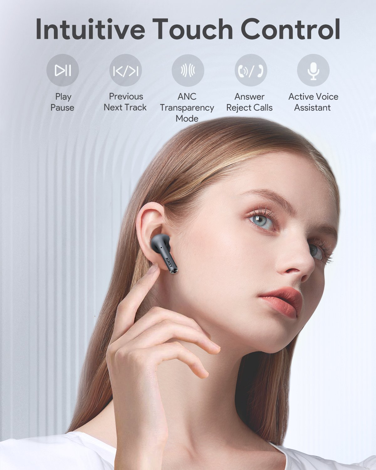 Aukey - Écouteurs sans fil connectés Beyond ANC Pro Noir - flash vidéo