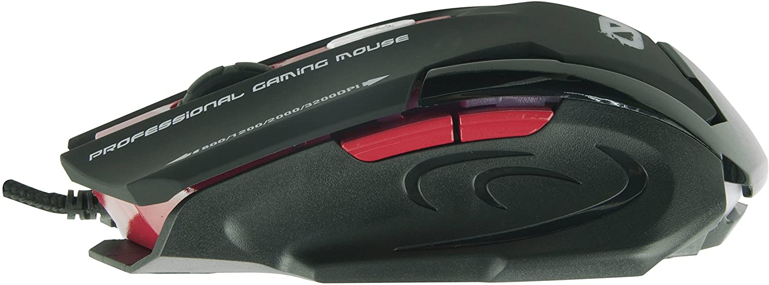 Dragonwar Sencaic Combo LED Gaming Mouse 3200 DPI / 6 boutons + rétro-éclairage Clavier de jeu semi-mécanique noir Qwerty avec 8 touches programmables et numpad - flash vidéo