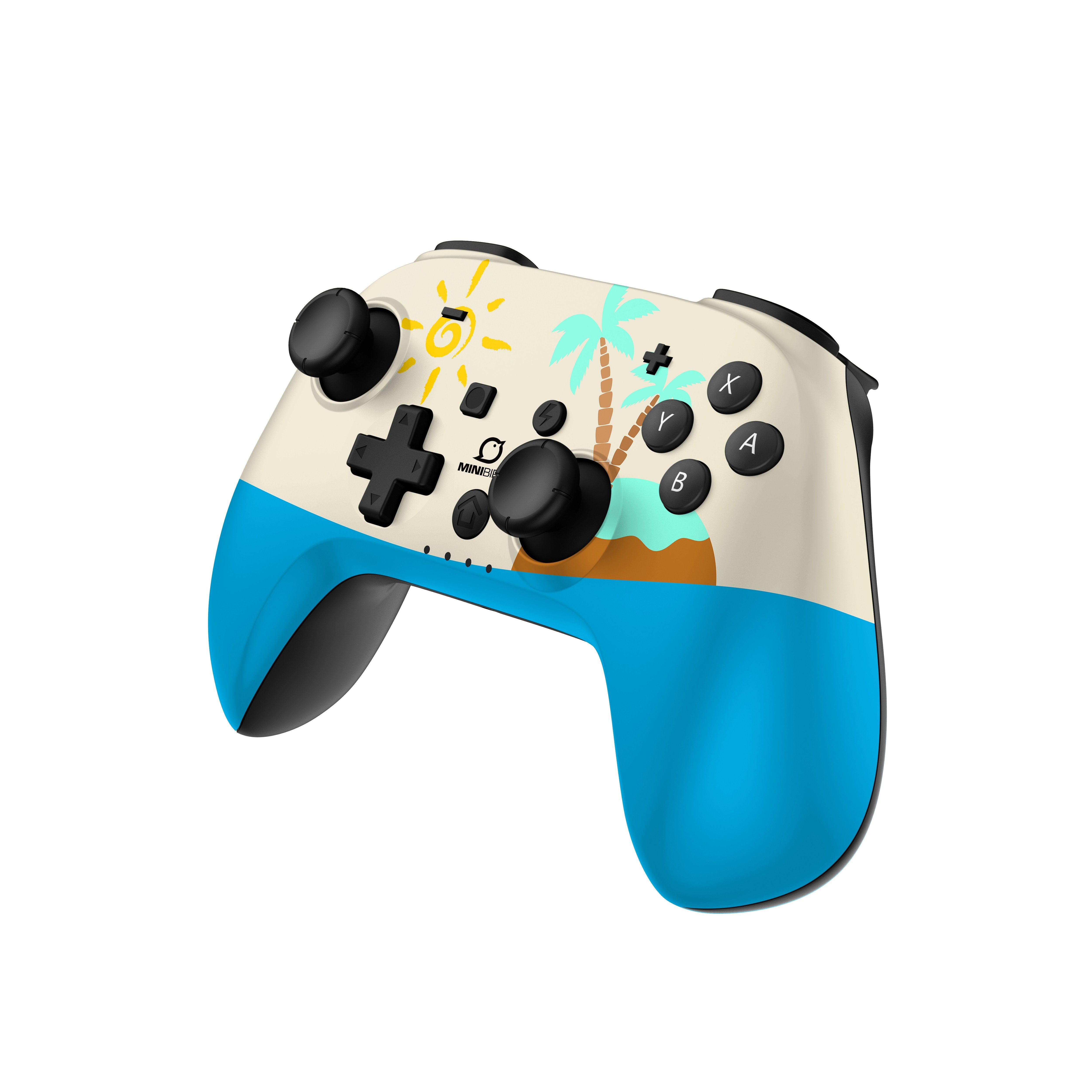 Minibird Pop Top - Manette sans fil Bluetooth "The Island" pour Nintendo Switch et Switch OLED - flash vidéo