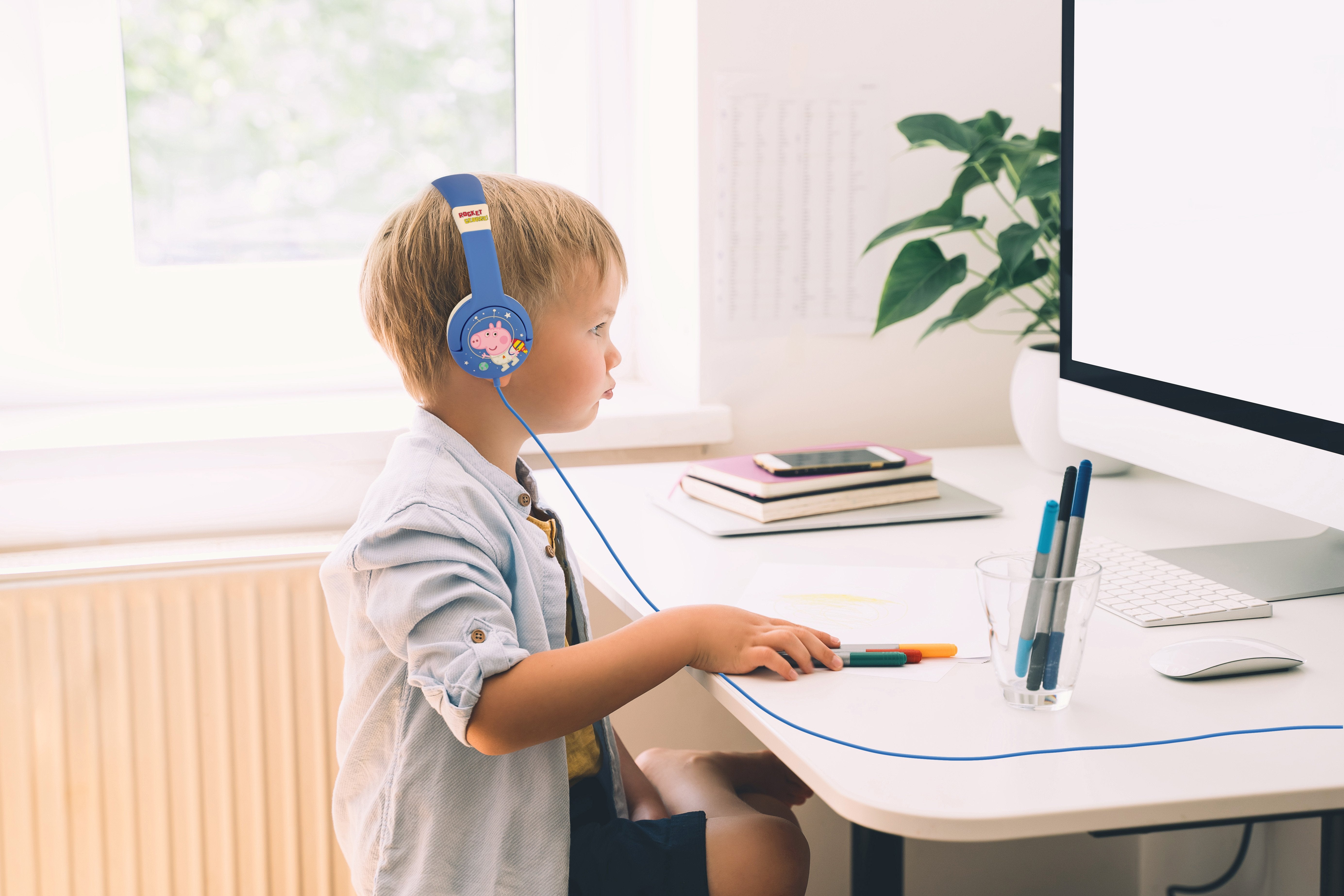 Peppa Pig - Casque audio Rocket George pour enfants - flash vidéo