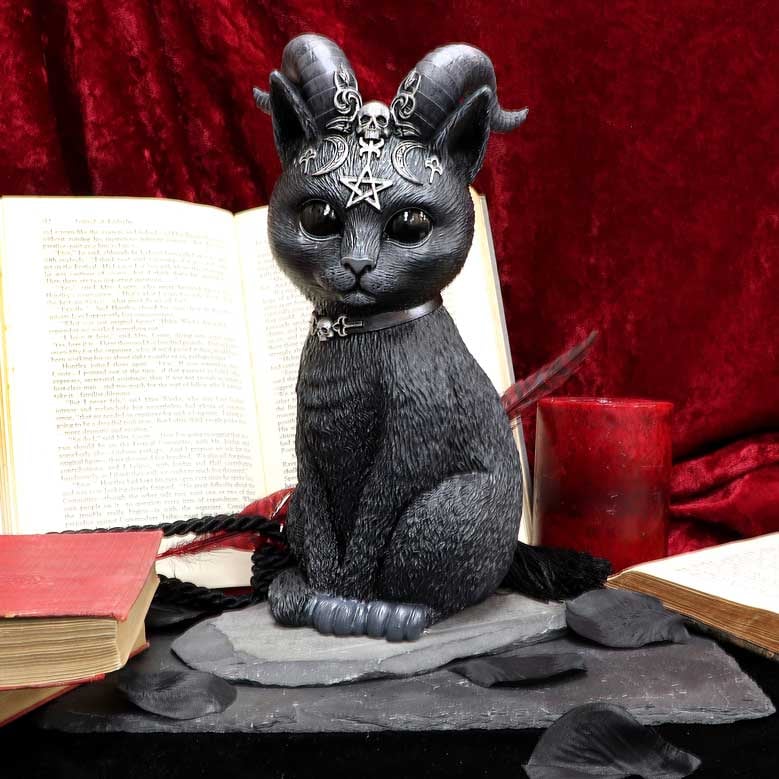Pawzuph - Figurine de chat cornu occulte 26.5cm - flash vidéo