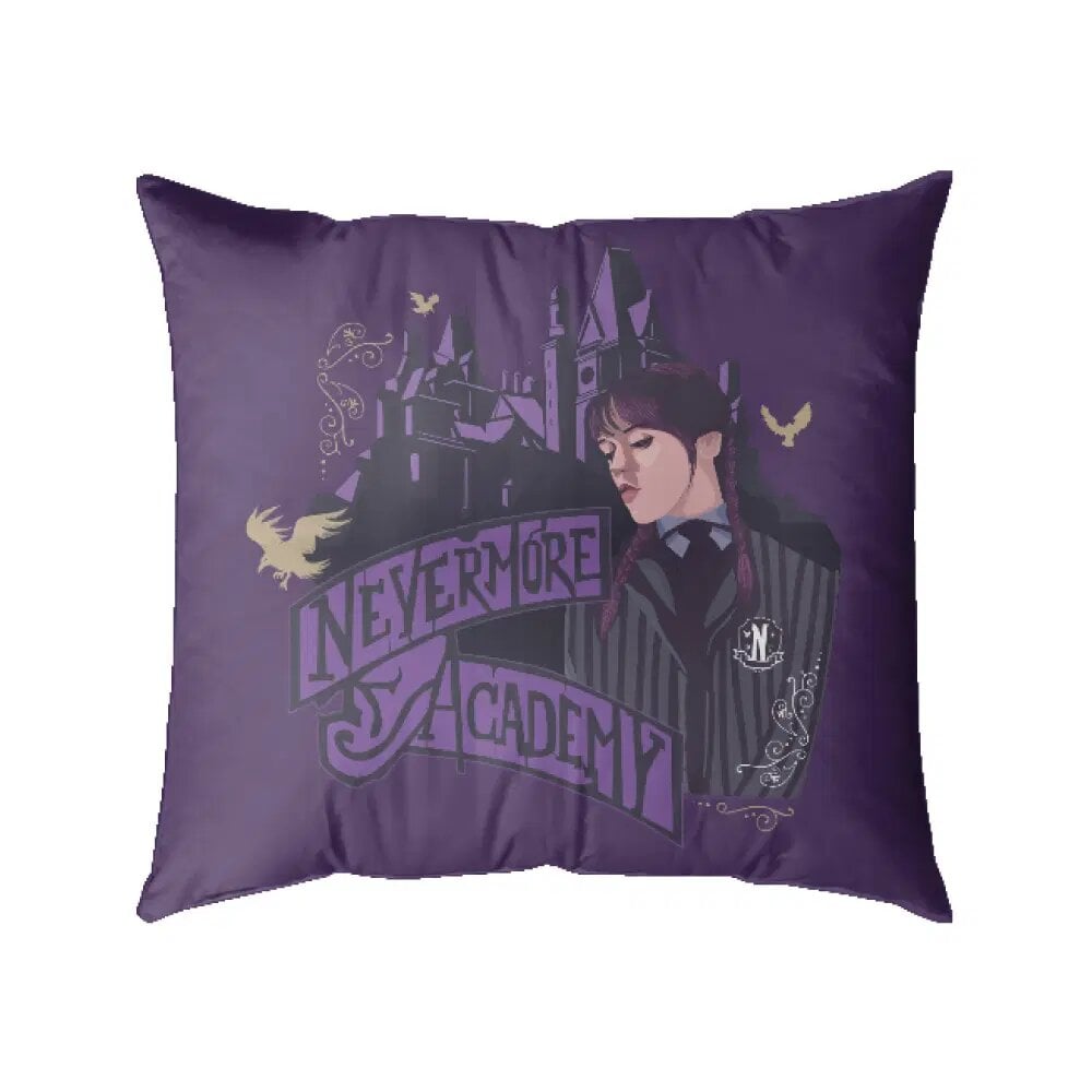 Netflix - Mercredi - Coussin - Logo Nevermore - flash vidéo