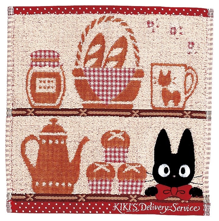 Ghibli - Kiki la petite sorcière - Essuie-mains brodé Les étagères de Jiji 25x25cm - flash vidéo