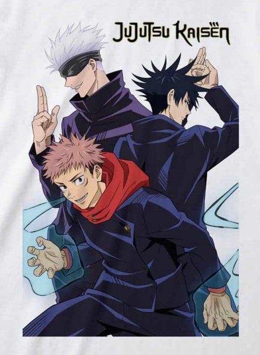 Jujutsu Kaisen - T-shirt unisexe Blanc "Trio" - XL - flash vidéo