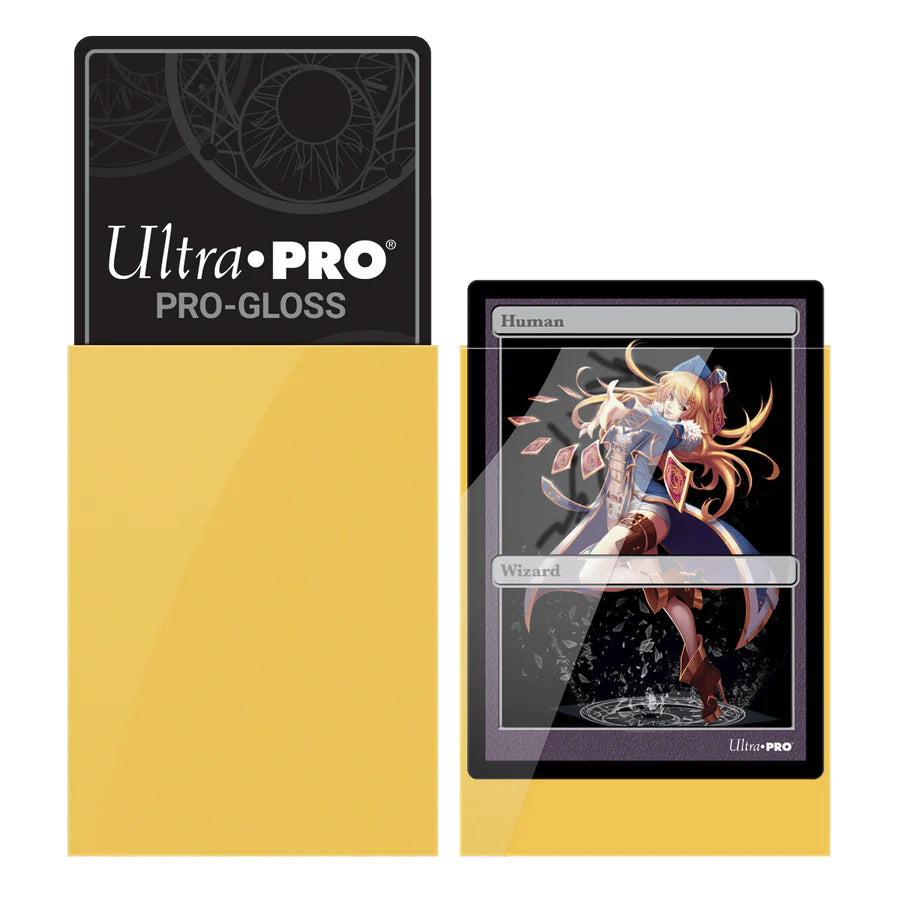 Ultra Pro - PRO-Gloss Sachet de 60 protèges cartes petit format Jaune (62 x 89 mm) - flash vidéo
