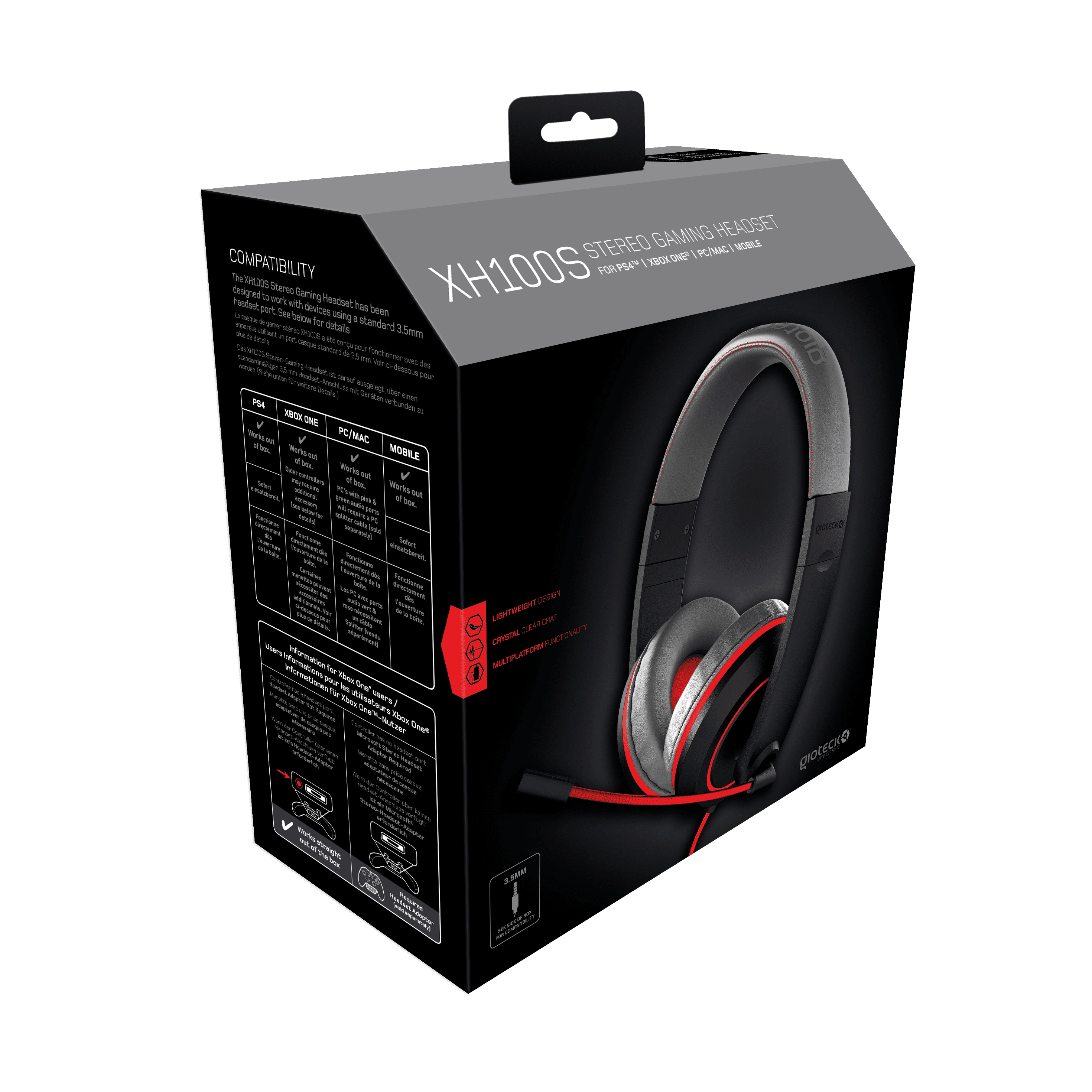 Gioteck - Casque de jeu stéréo XH100S pour PS5, PS4, Xbox Series, Xbox One, PC, Mac et Mobile - flash vidéo