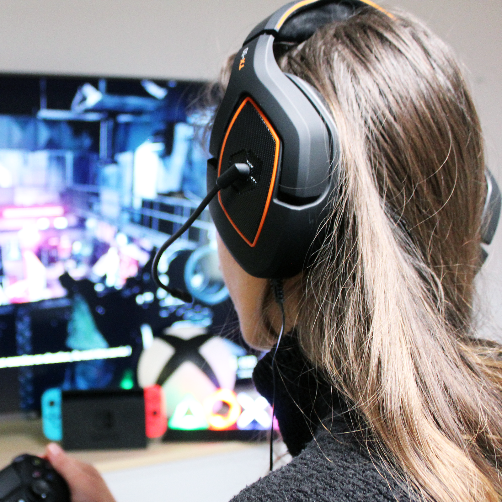 Gioteck - Casque de jeu stéréo Premium TX50 pour PS5, PS4, Xbox Series, Xbox One et Mobile - flash vidéo