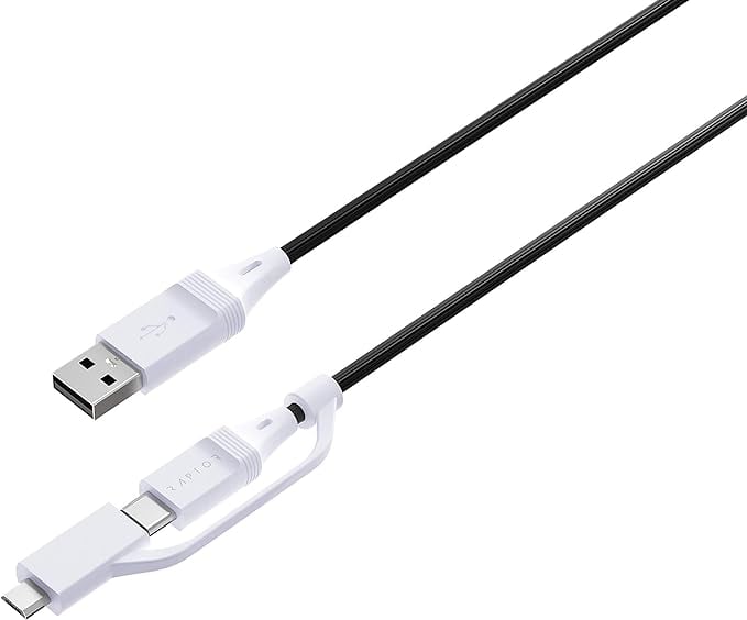 Raptor Gaming - Câble de charge pour manettes PS4 DualSense - flash vidéo