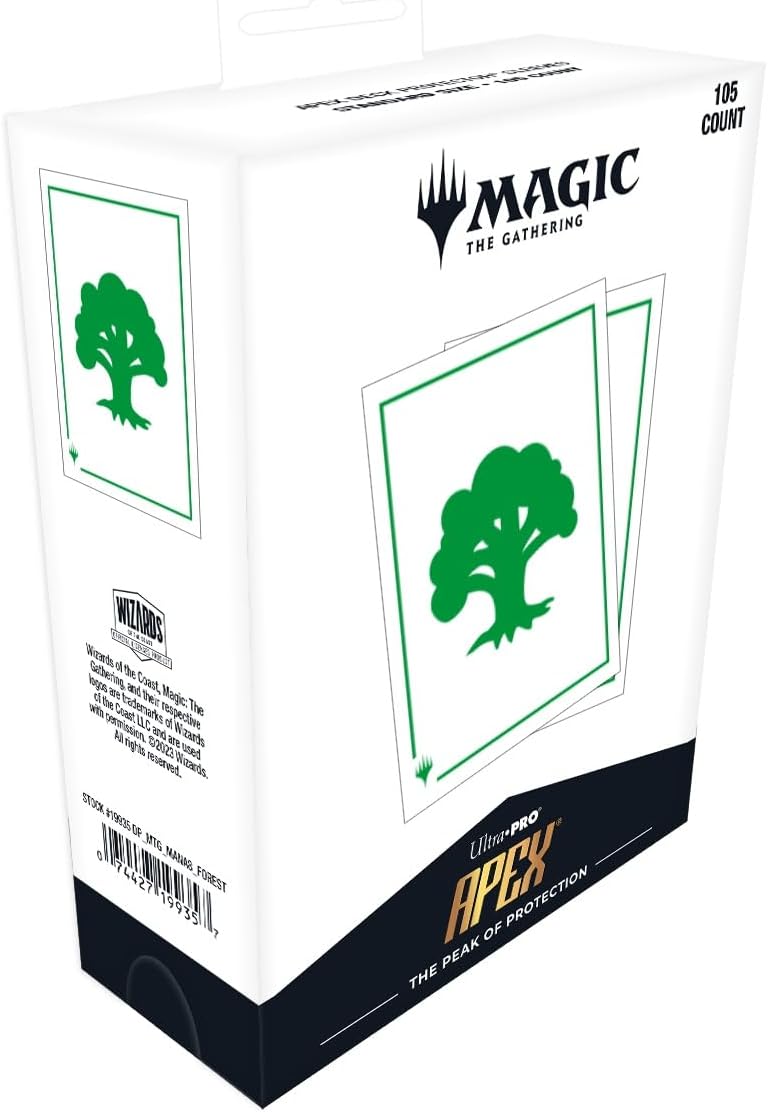 Ultra Pro - Magic: The Gathering - Mana 8 - Sachet de 105 APEX protèges cartes standard - Forêt (63 x 89 mm) - flash vidéo