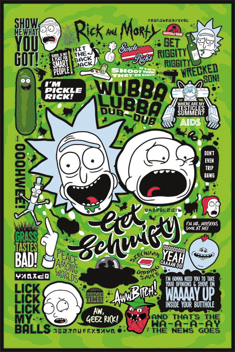 Rick & Morty - Phrases Cultes Maxi Poster - flash vidéo