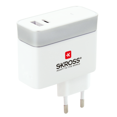 Skross 2 Ports Charger 1 X USB + 1 TYPE C EURO PLUG - flash vidéo