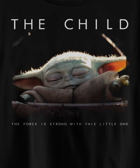 The Mandalorian - T-shirt Noir Femmes Logo The Child "The Force is Strong with this Little One" - S - flash vidéo