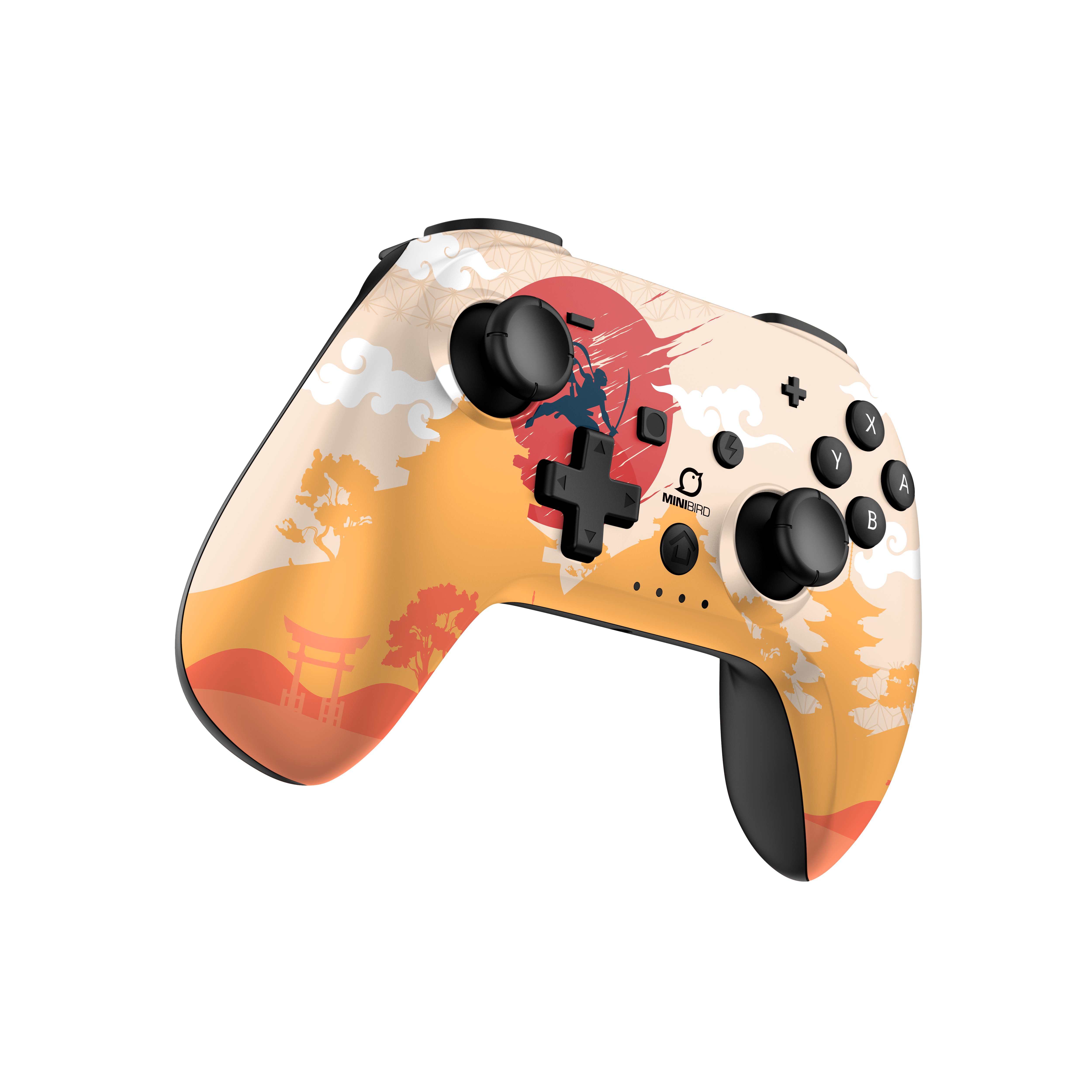 Minibird Pop Top - Manette sans fil Bluetooth "Rising Sun" pour Nintendo Switch et Switch OLED - flash vidéo