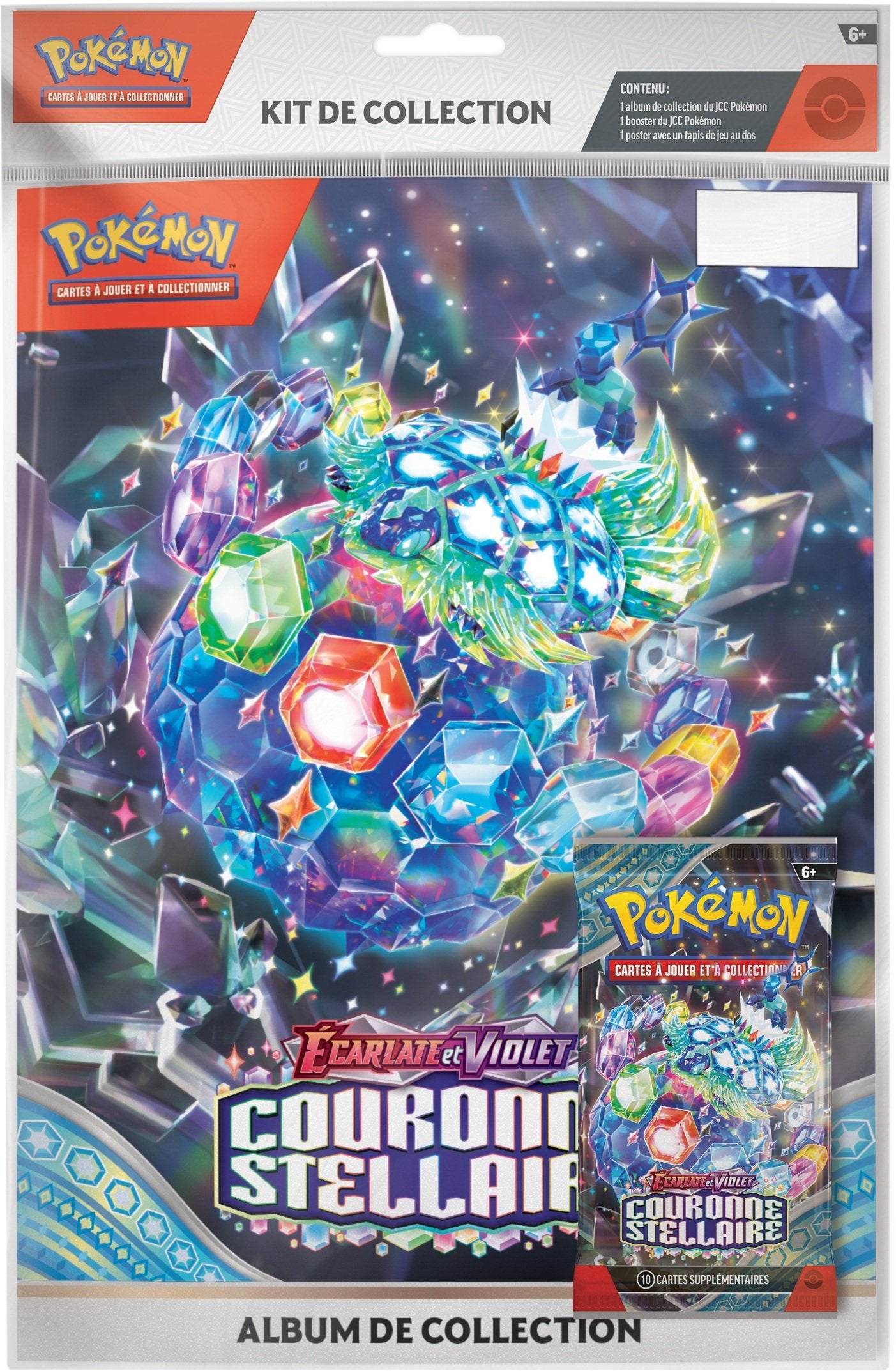 Pokémon JCC - Écarlate et Violet - Kit de Collection Portfolio avec booster EV07 Couronne Stellaire (Blister) - flash vidéo