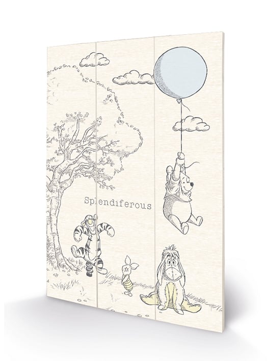 Winnie l'Ourson - Splendiferous Impression sur Bois 20 X 29.5 cm - flash vidéo