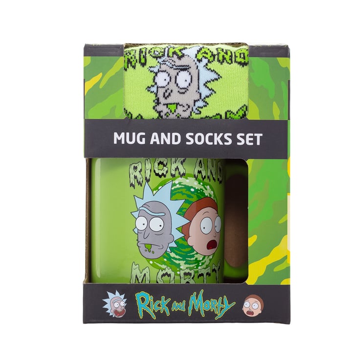 Rick et Morty - Coffret cadeau avec tasse 315ml et paire de chaussette EU 41-45 "Rick and Morty" - flash vidéo
