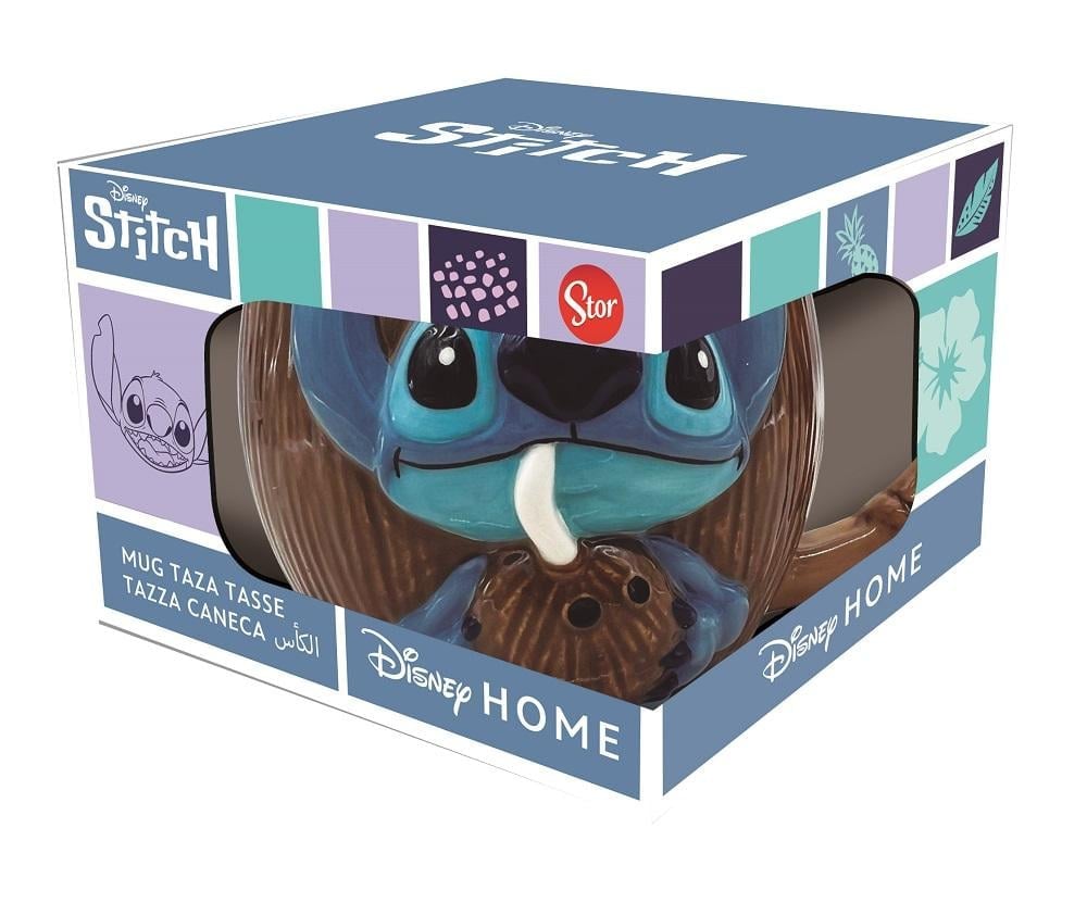 Disney - Tasse 3D en céramique Stitch Noix de Coco - 414ml - flash vidéo