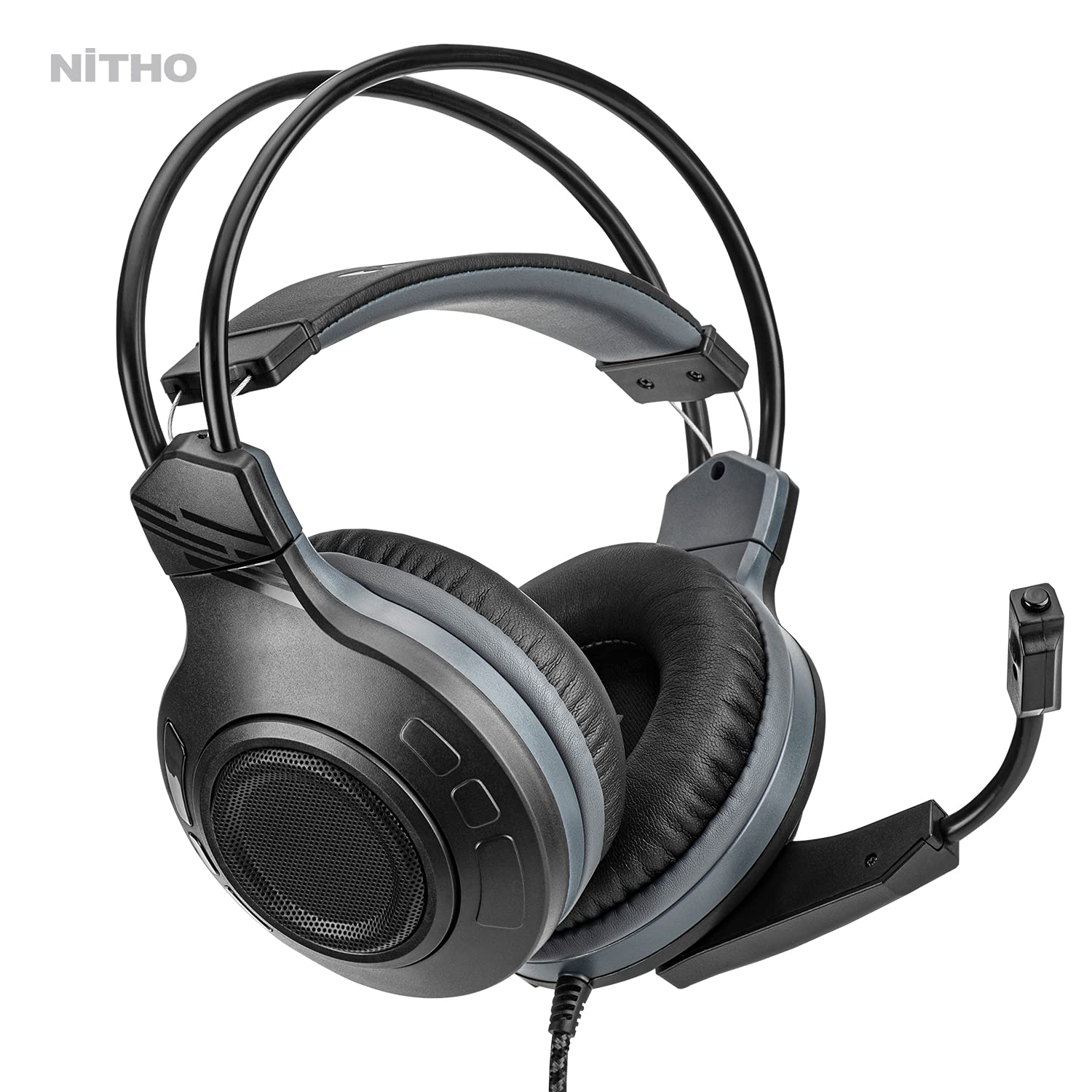 Nitho - Casque de jeu stéréo filaire Atlas 7.1 Noir pour PC, PS4/PS5, Xbox One, Xbox Series S|X, Nintendo Switch - flash vidéo