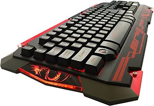 Dragonwar Sencaic Combo LED Gaming Mouse 3200 DPI / 6 boutons + rétro-éclairage Clavier de jeu semi-mécanique noir Qwerty avec 8 touches programmables et numpad - flash vidéo