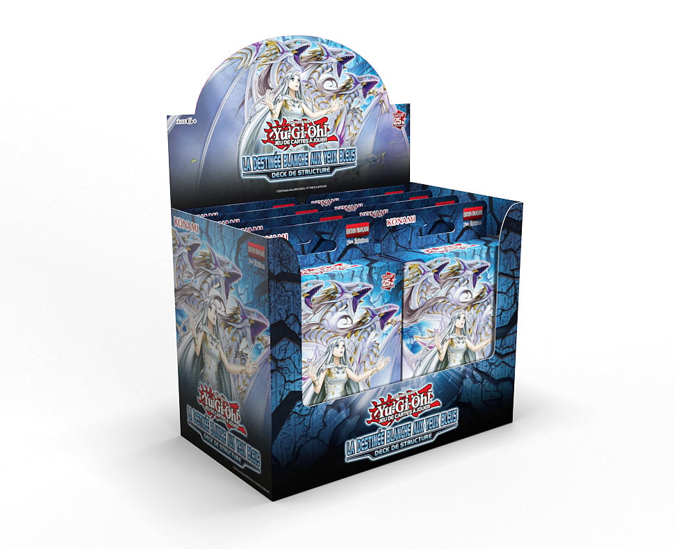 Yu-Gi-Oh! JCC - Display de Deck de Structure La Destinée Blanche aux Yeux Bleus (8 Decks) - flash vidéo