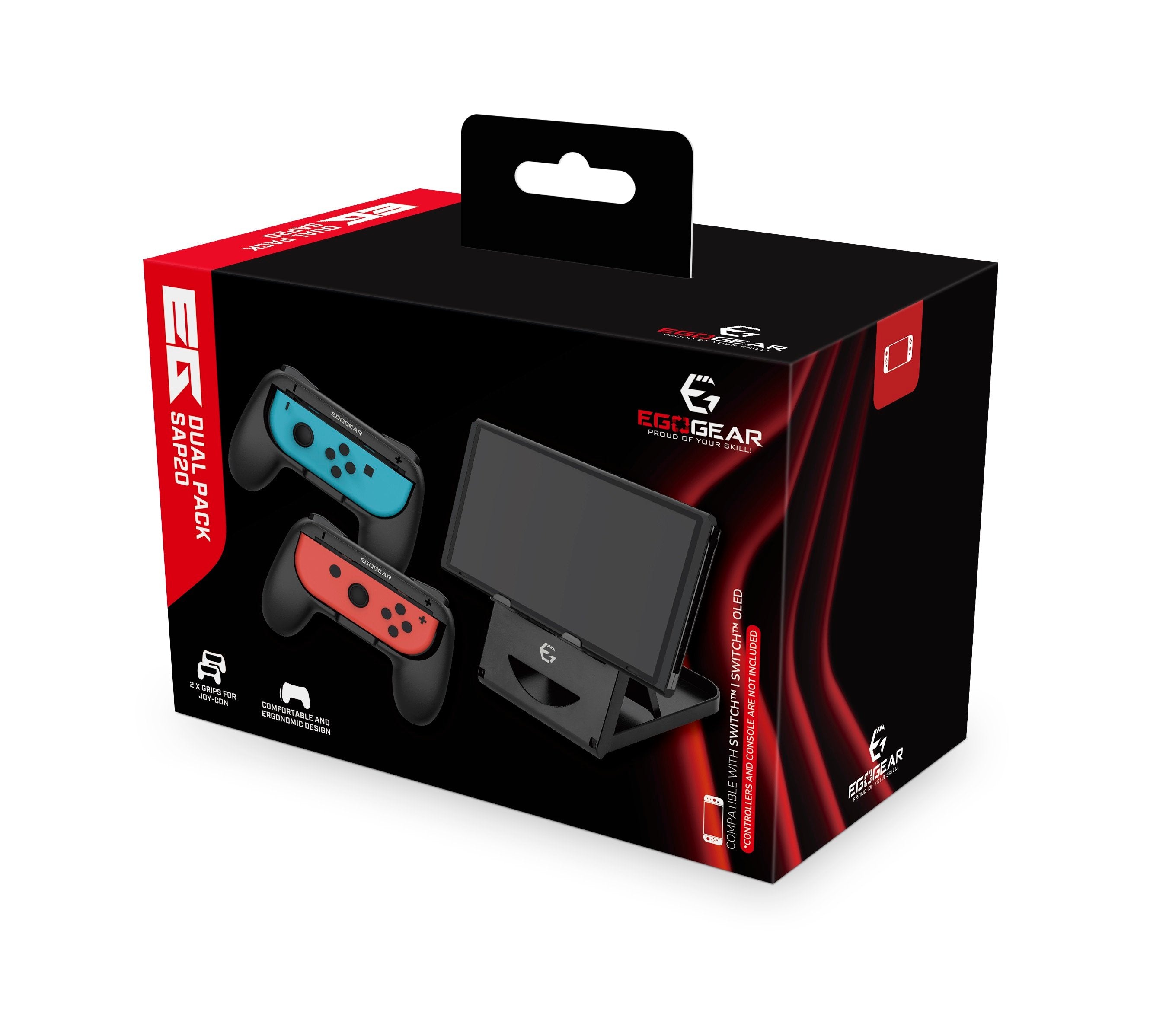 EgoGear - Double pack SAP20 Noir pour Nintendo Switch et Switch OLED - flash vidéo