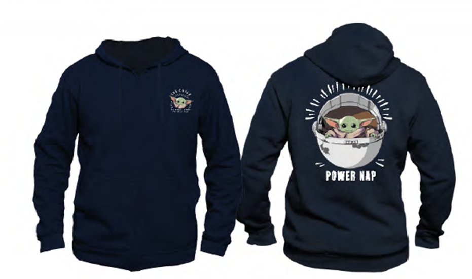 Star Wars - The Mandalorian The Child Navy Men's Sweat Zippe Hoodie - M - flash vidéo