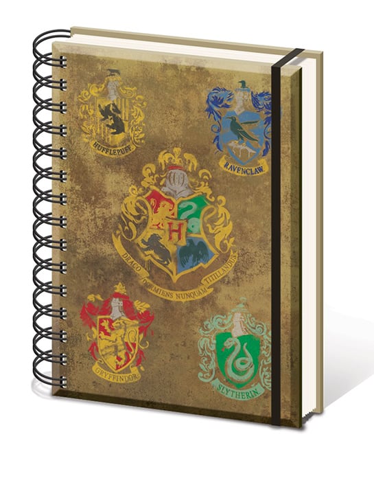 Harry Potter - Hogwarts Crests A5 Wiro Notebook - flash vidéo