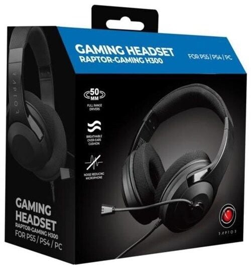 Raptor Gaming - Casque de jeu stéréo filaire H300 Noir pour PS4/PS5, Xbox Series X|S et Windows 10/11 - flash vidéo