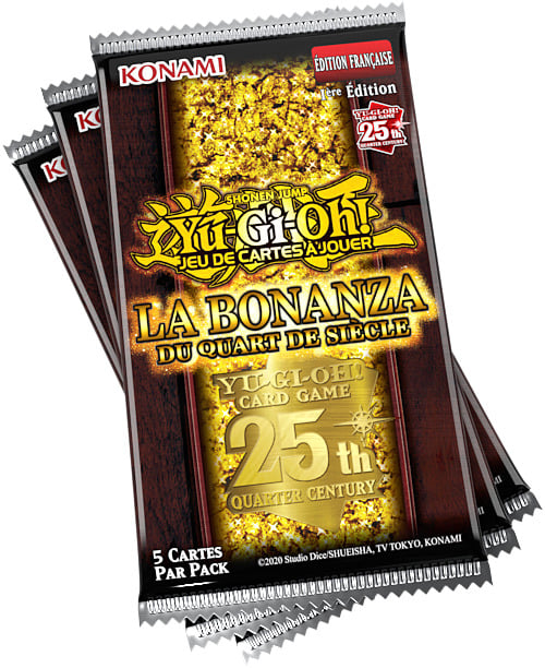 Yu-Gi-Oh! JCC - Pack de 3 Booster La Bonanza du Quart de Siècle (Blister cartonné) - flash vidéo
