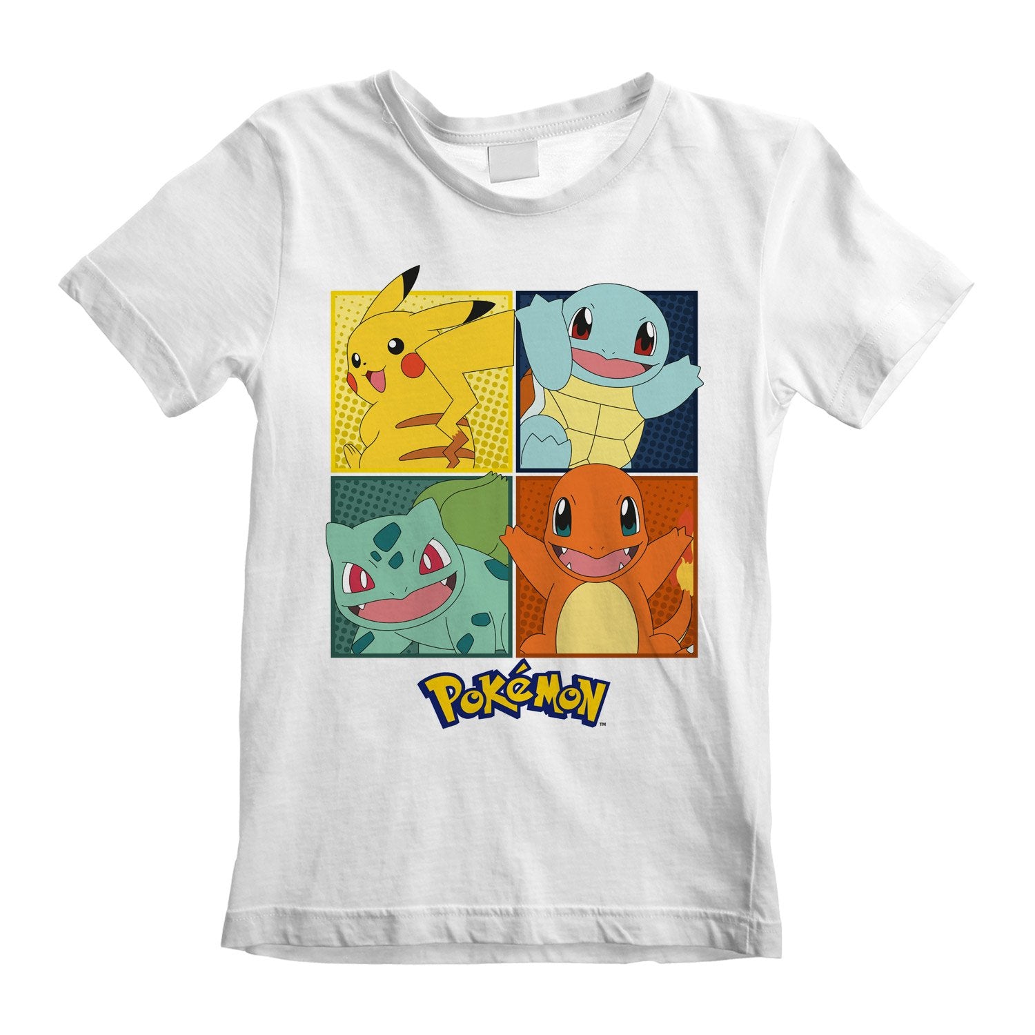 Nintendo - T-shirt Enfant Blanc Pokémon Carrés - 12-13 ans - flash vidéo