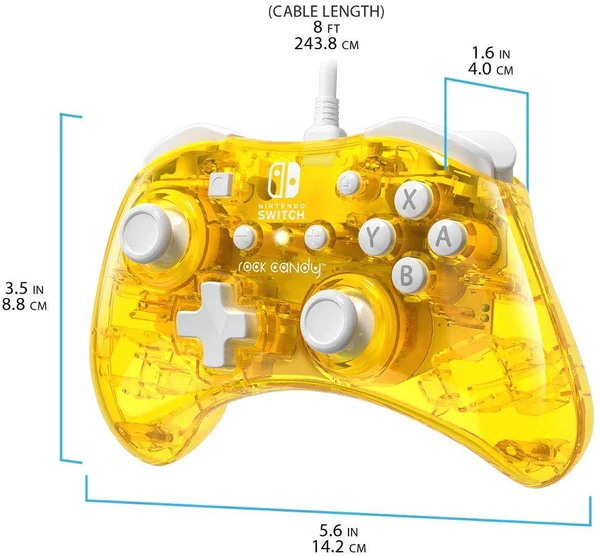 PDP - Manette filaire Rock Candy Jaune pour Nintendo Switch et Switch OLED - flash vidéo