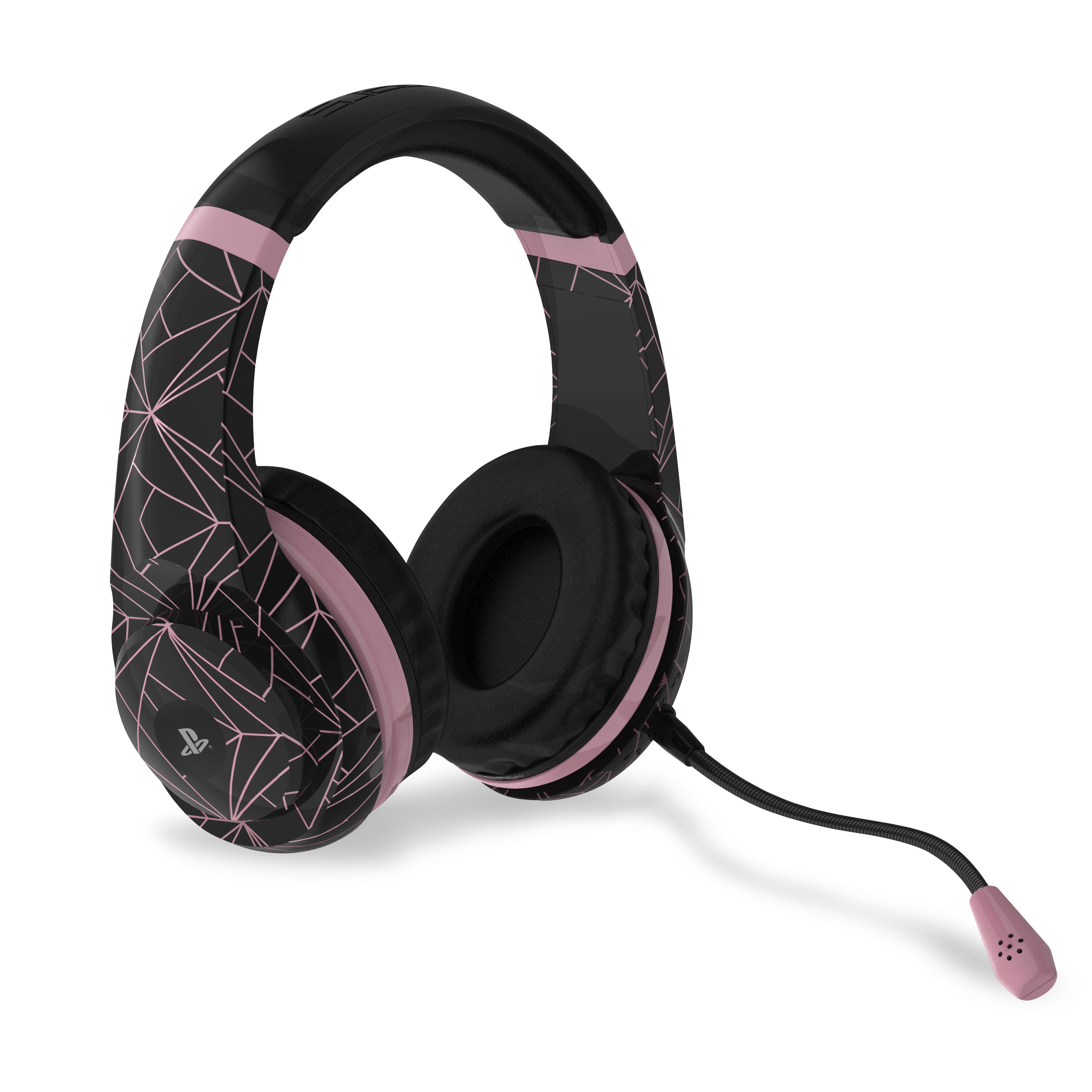 4Gamers - Casque de jeu stéréo filaire PRO 4-70 Camouflage Abstrait Noir pour PS5 et PS4 - flash vidéo