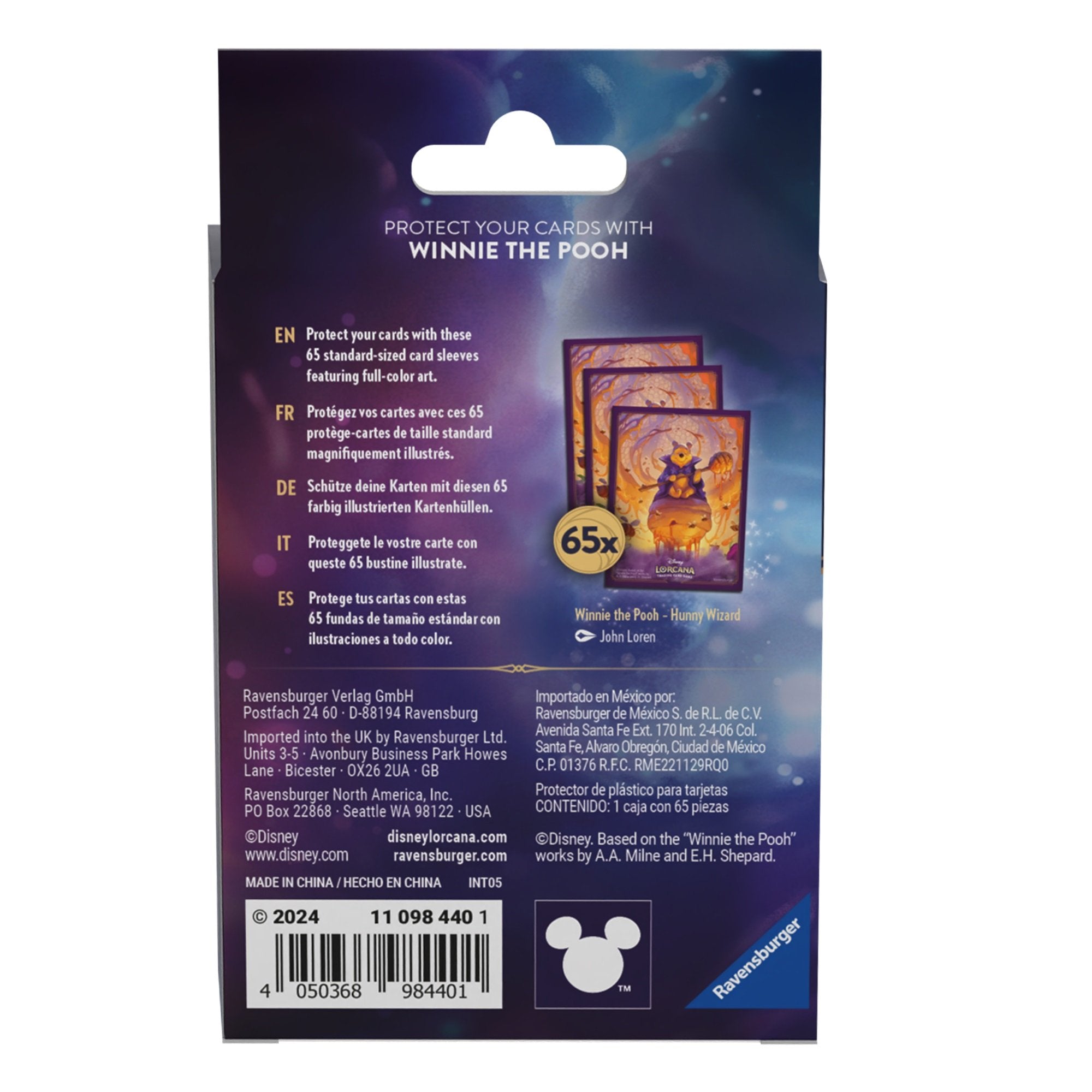 Disney Lorcana JCC : La Mer Azurite - Pack de 65 Protèges-cartes Winnie l'Ourson - flash vidéo