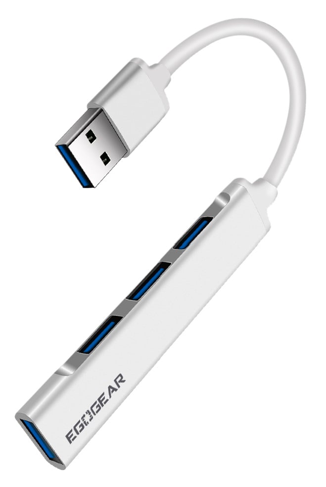 EgoGear - Hub USB 4 ports 3.0 SuperSpeed SCH40 Argenté - flash vidéo