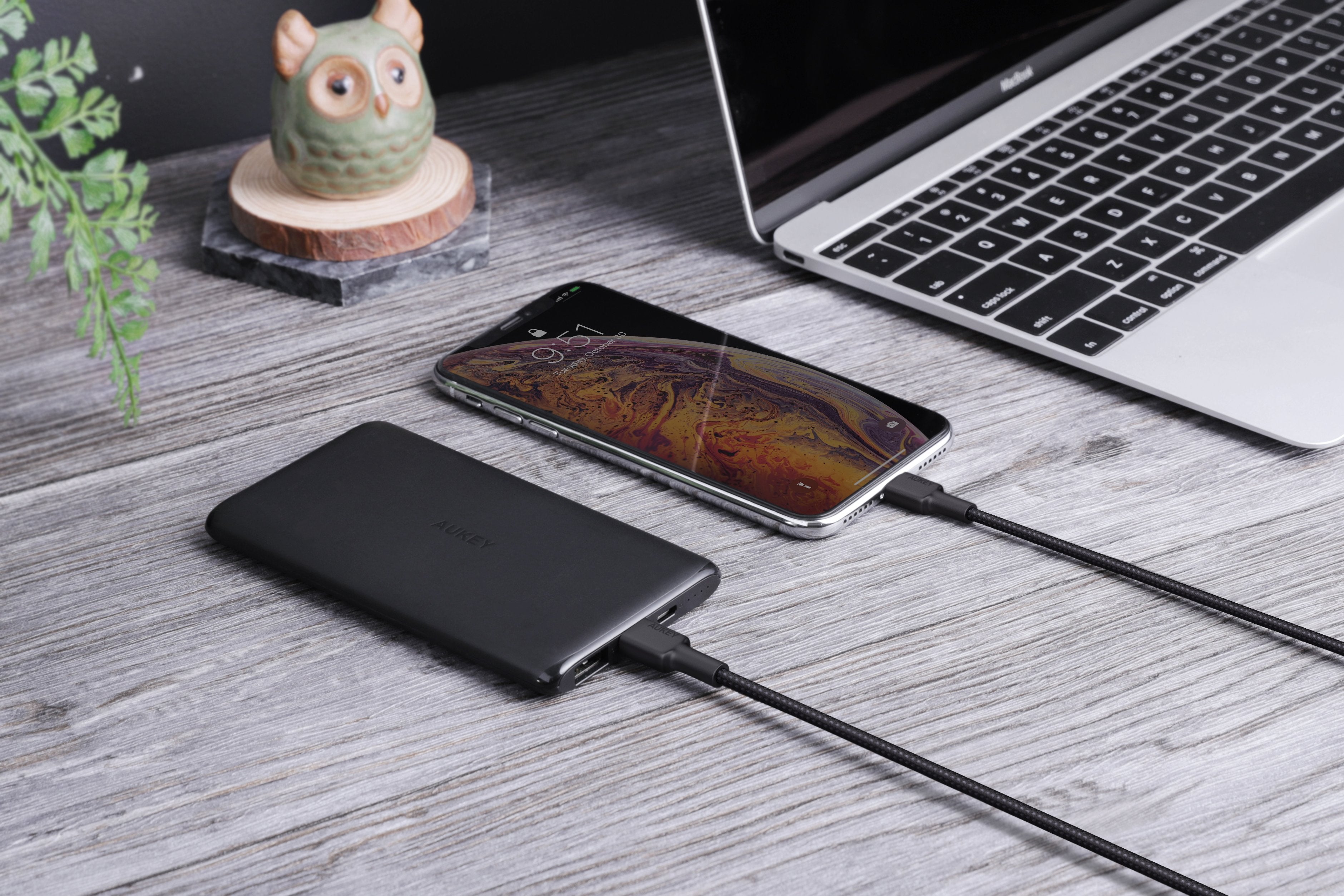 Aukey - Câble USB-C vers Lightning CB-CL1 Impulse Series - flash vidéo