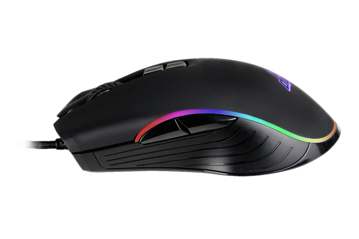 Dragonwar G20 7000DPI Souris de jeu RGB ergonomique et personnalisable à 7 boutons - Noir - flash vidéo