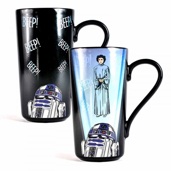 Star Wars - R2-D2 & Princess Leia Heat Changing Latte Mug 500ml - flash vidéo
