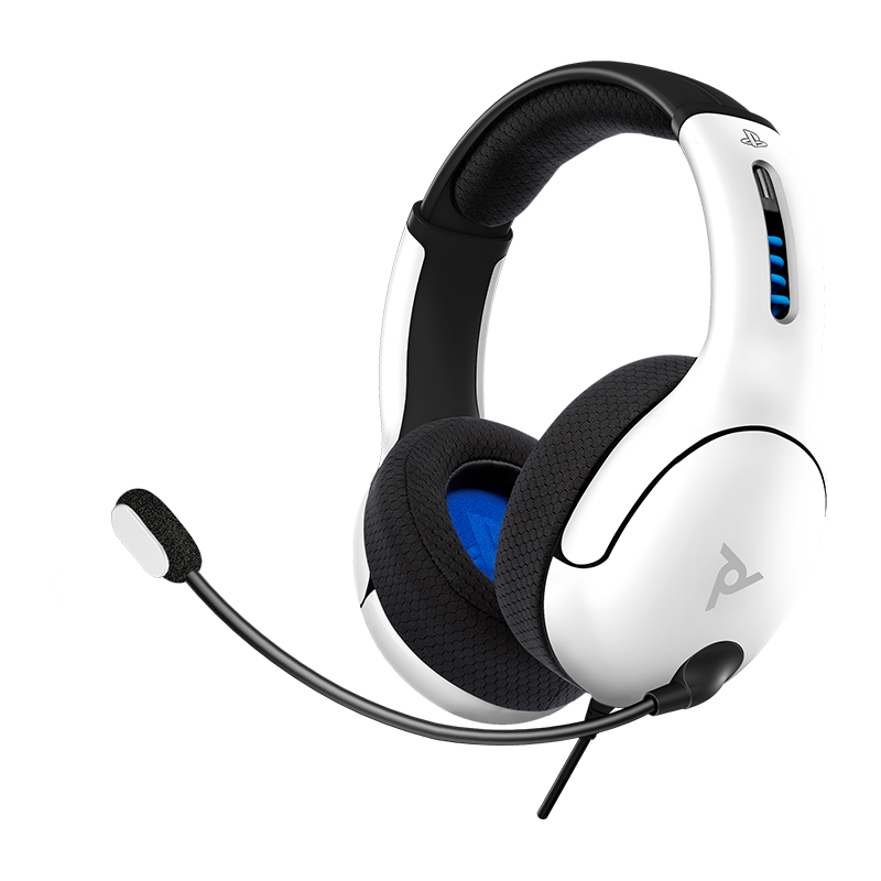 PDP - Casque de jeu stéréo filaire LVL50 Blanc pour PS5, PS4 & PC - flash vidéo